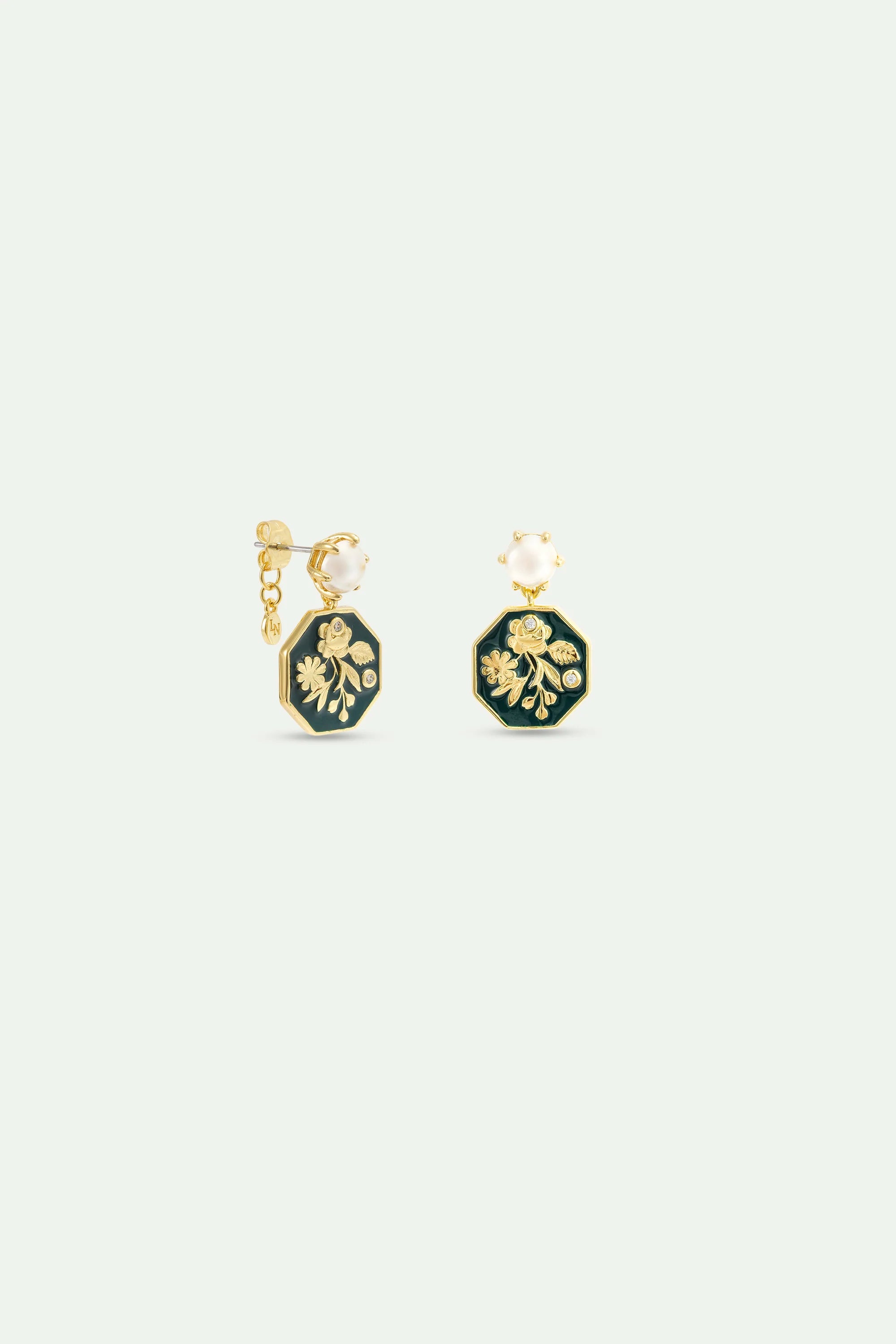 AYOP106T1 Post Earrings OPERA NATIONAL DE PARIS  Passementerie Green