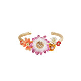 Les Nereides Daisy And Zinnia Cuff Bracelet