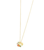 Les Nereides Yellow Heart, Zinnias An Daisies Pendant Necklace