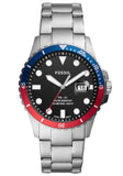 Fossil FB-01 -Gents Black Dial Stainless Steel Classic Dive Watch