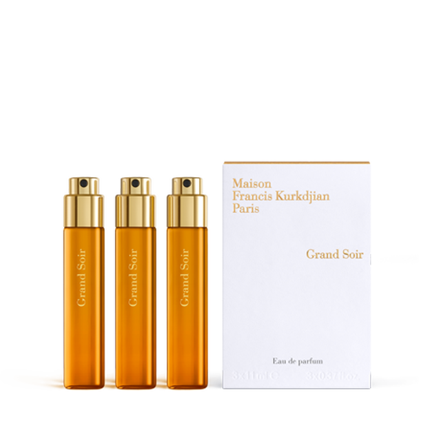 Maison Francis Kurkdjian Grand Soir Eau de Parfum Refills, 3 x 11ml | Beauty Niche Fragrances | Beauty Niche fragrances Fragrance | departure-to-desk | Niche fragrances Maison Francis Kurkdjian Grand Soir Eau de Parfum Refills, 3 x 11ml | Beauty Niche Fragrances | Beauty Niche fragrances Fragrance | departure-to-desk | Niche fragrances