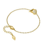 Police Heartstone Women’s Gold Crystal Chain Bracelet – Heart Lock Design
