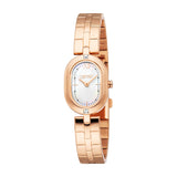 Esprit women's watch with a rose gold-toned oval case, matching link bracelet, and a white mother-of-pearl dial.
