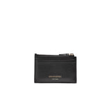 Cole Haan Card Case With Zip Black One Size Size Standard