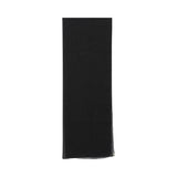 Detail view of the included matching black Sheila scarf with a semi-sheer finish.
