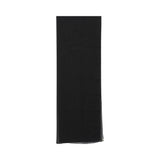 View of the included black matching Sheila (scarf) with a lightweight, semi-sheer finish.