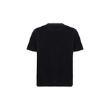 Black short-sleeved t-shirt with a crew neck. Plain back design with hemmed sleeves and bottom.