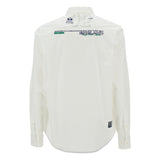 Optic white long-sleeved shirt. Back has faint '02', 'OFFICIAL SUPPLIER' logo, 'ENGLAND' text, and a small 'LM' label.