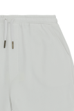 Optic white knit Bermuda shorts with an elastic waist, white drawstring with gold-toned 'LA MARTINA' aglets, and side pockets