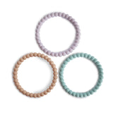 Mushie Bracelet Teether Lilac Cyan Soft Peach