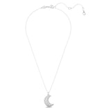 Swarovski Luna Necklace Moon, White, Rhodium plated