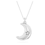 Swarovski Luna Necklace Moon, White, Rhodium plated
