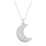 Swarovski Luna Necklace Moon, White, Rhodium plated