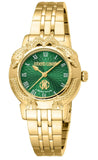 Roberto Cavalli by Franck Muller Ladies Green Dial Gold-Tone Snake Embellished Watch