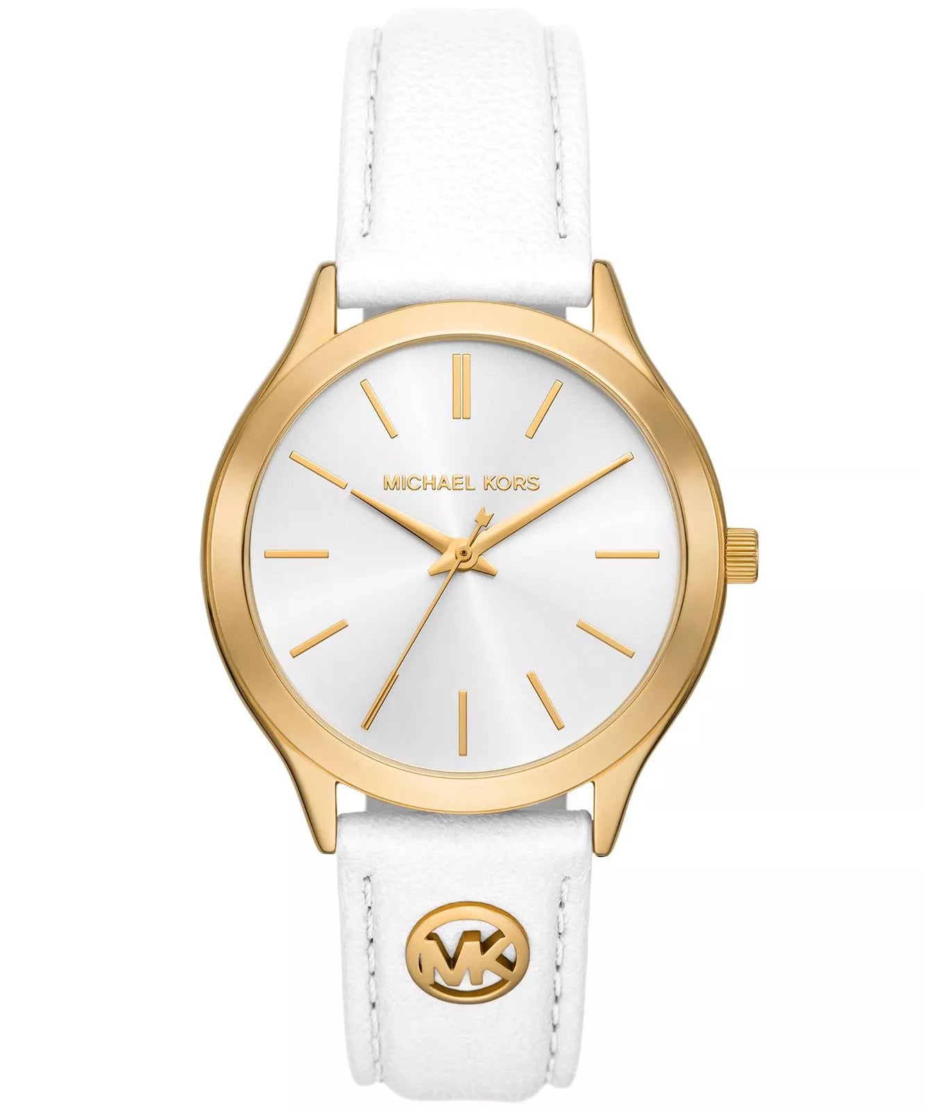 Michael Kors Slim Runway Ladies Silver Dial Gold Case White Leather Starp Watch | Fashion Watches | GCC | Watch | Watches | Women | Womens | Womens Watches Michael Kors Slim Runway Ladies Silver Dial Gold Case White Leather Starp Watch | Fashion Watches | GCC | Watch | Watches | Women | Womens | Womens Watches