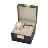 Michael Kors Lexington Pavé Rose Gold-Tone Watch and Jewelry Gift Set