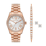 Michael Kors Lexington Pavé Rose Gold-Tone Watch and Jewelry Gift Set