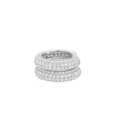 Shashi Micro Pave Ear Cuff Set of 2 Silver