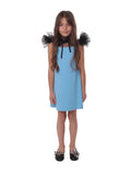 Katees Kids Girl's Chic Puff Sleeve Mini Dress for Special Occasions