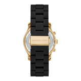 Michael Kors Runway Ladies Black Dial Gold-Tone Watch