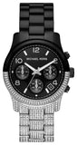 Michael Kors Runway Pavé Ladies Two-Tone Black And Silver Watch