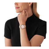 Michael Kors Lexington Ladies MOP Dial Rose Gold Watch with Crystal Accents