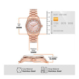 Michael Kors Lexington Ladies MOP Dial Rose Gold Watch with Crystal Accents