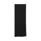 View of the included matching black semi-sheer Sheila (scarf).