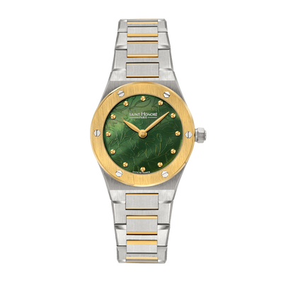 Saint Honore Haussman Women's Green Dial Stainless Steel Silver Gold  Watch