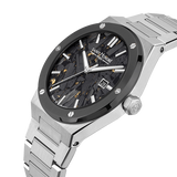 Saint Honore New Haussmann Gents Black Dial Stainless Steel Bracelet Watch