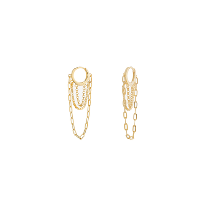 Shashi Paloma Gold Earrings – Layered Chain Statement Hoops