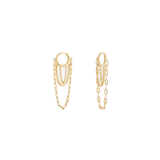 Shashi Paloma Gold Earrings – Layered Chain Statement Hoops
