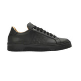 Philipp Plein  Men’s All-Black Embossed Leather Sneakers