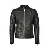 Philipp Plein AW25 Men’s Black Quilted Leather Jacket – Blue Salon Qatar