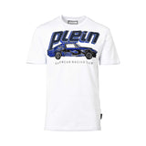 Philipp Plein AW25 Men’s Supercar Racing Club White T-Shirt – Blue Salon Qatar