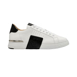 Philipp Plein Men’s White & Black Leather Logo Sneakers