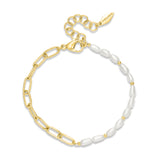 Police Ayara Women's Gold Pearl Beads & Links Bracelet