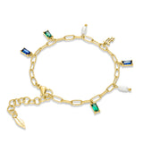 Police Ayara Gold-Plated Bracelet with Blue and Green Crystals – Blue Salon Qatar