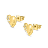 Police Heartstone Gold Earrings Side View – Shop Online at Blue Salon Qatar