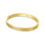 Police Lavaliere Women’s Gold Crystal Bangle – Linear Pattern Bracelet