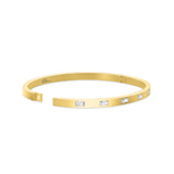 Police Lavaliere Gold Crystalized Bangle Top View – Luxury Women’s Jewelry