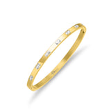 Police Lavaliere Gold Bangle Side View – Crystal Embellishments and Polished Finish