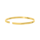 Police Lavaliere Gold Dainty Bangle Side View – Polished Gold Finish