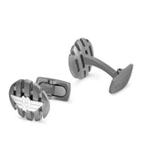Police Onset Stainless Steel Cufflinks Close-Up – Elegant Men’s Formal Accessory