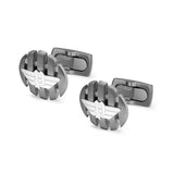 olice Onset Wing Logo Gunmetal Cufflinks – Brushed Stainless Steel Design