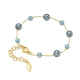 Police Opaline Gold Bracelet with Grey Pearls – Adjustable Chain and Polished Finish