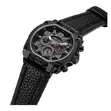 Police Norwood Gents Charcoal Dial Black Case Black Leather Strap Watch