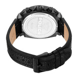 Police Norwood Gents Charcoal Dial Black Case Black Leather Strap Watch