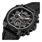 Police Norwood Gents Charcoal Dial Black Case Black Leather Strap Watch