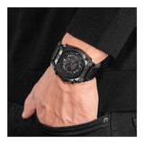 Police Norwood Gents Charcoal Dial Black Case Black Leather Strap Watch